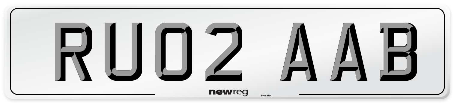 RU02 AAB Number Plate from New Reg